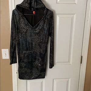 Apple 🍏 Bottoms Black Hooded MiniDress